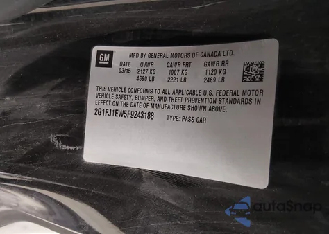 2015 Chevrolet Camaro 2Ss z USA, uszkodzony, nr VIN 2G1FJ1EW5F9243188